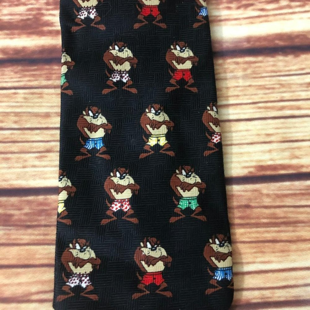Vintage 90's Men's Neck Tie Taz Boxer Shorts Looney Tunes Warner Bros